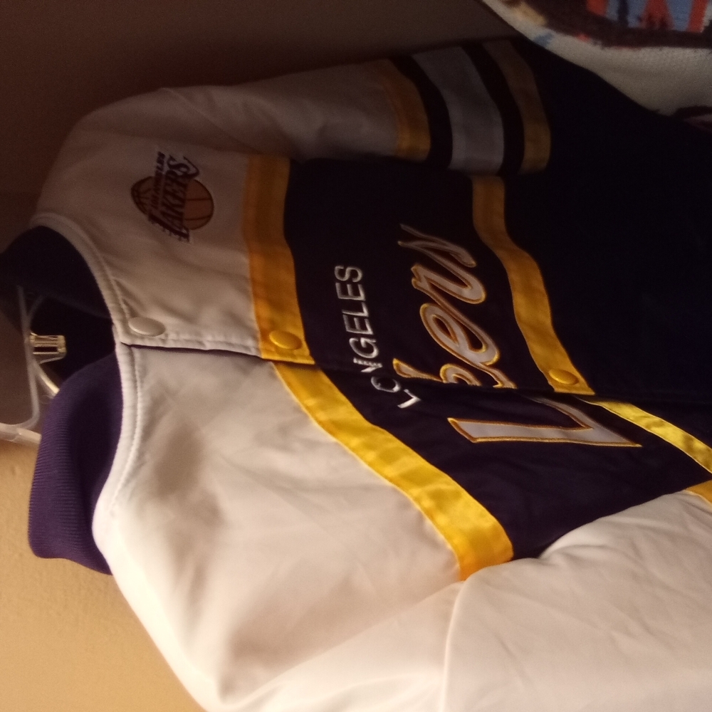 Los Angeles Lakers White and Blue Performance Jacket